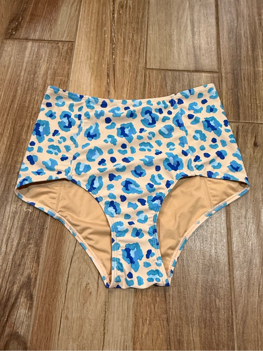 Kortni Jeane Blue Leopard High Waisted Swimsuit Bottoms